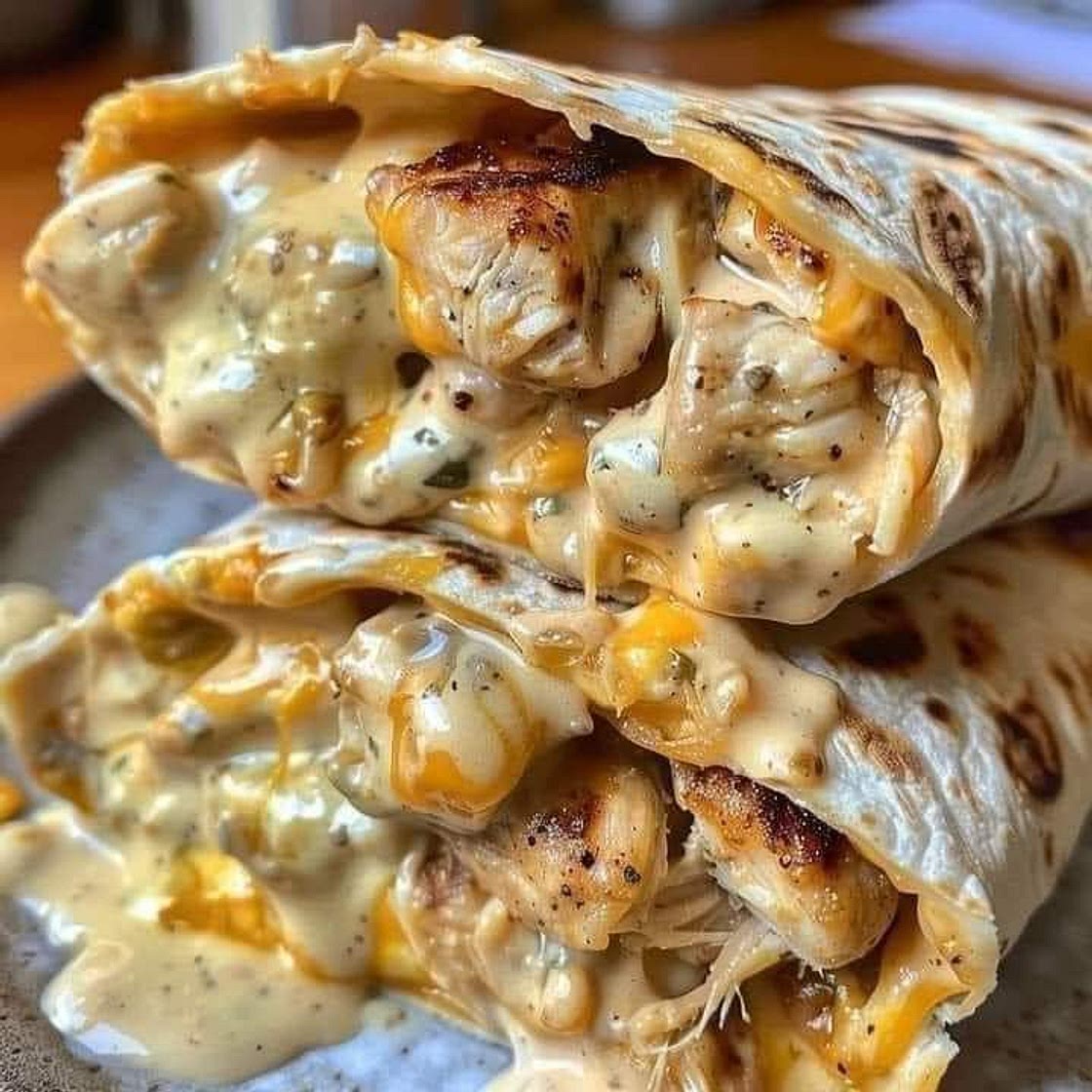 Cheesy Garlic Chicken Wraps