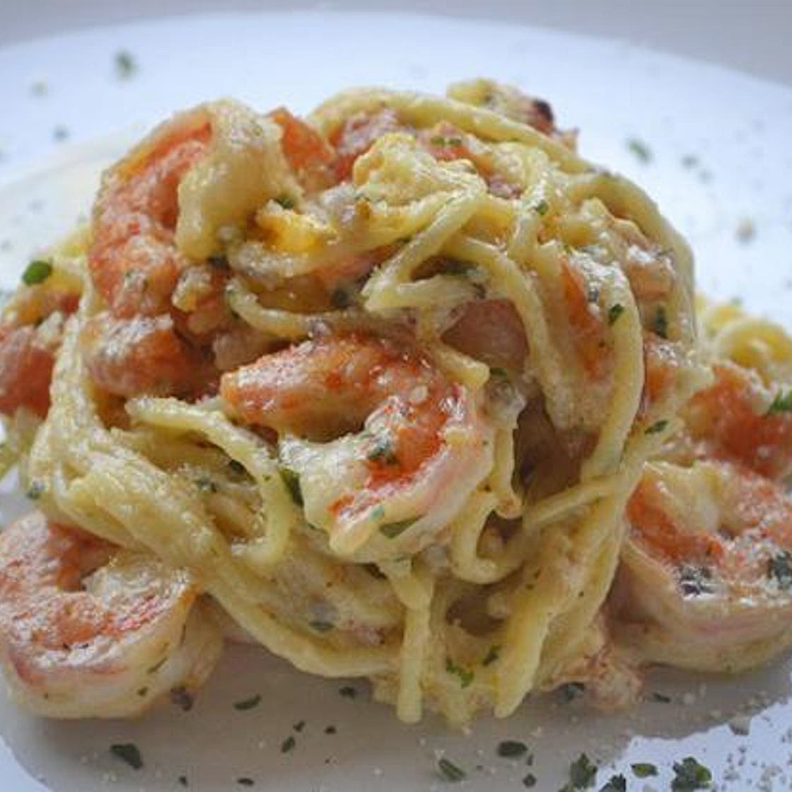 Spaghetti mit Crevetten-Rahmsauce