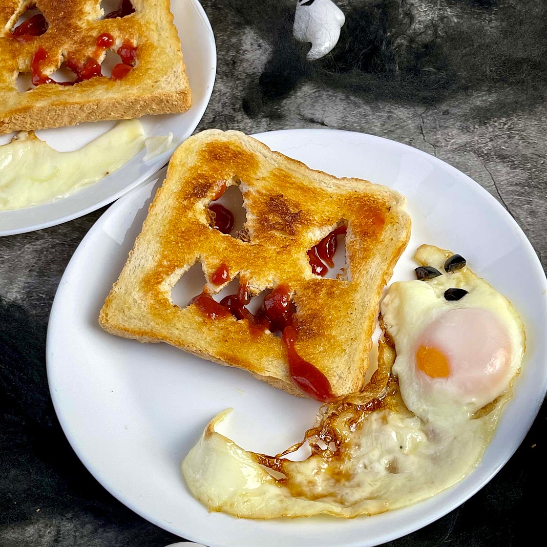 Spooky Ghost Egg Toast