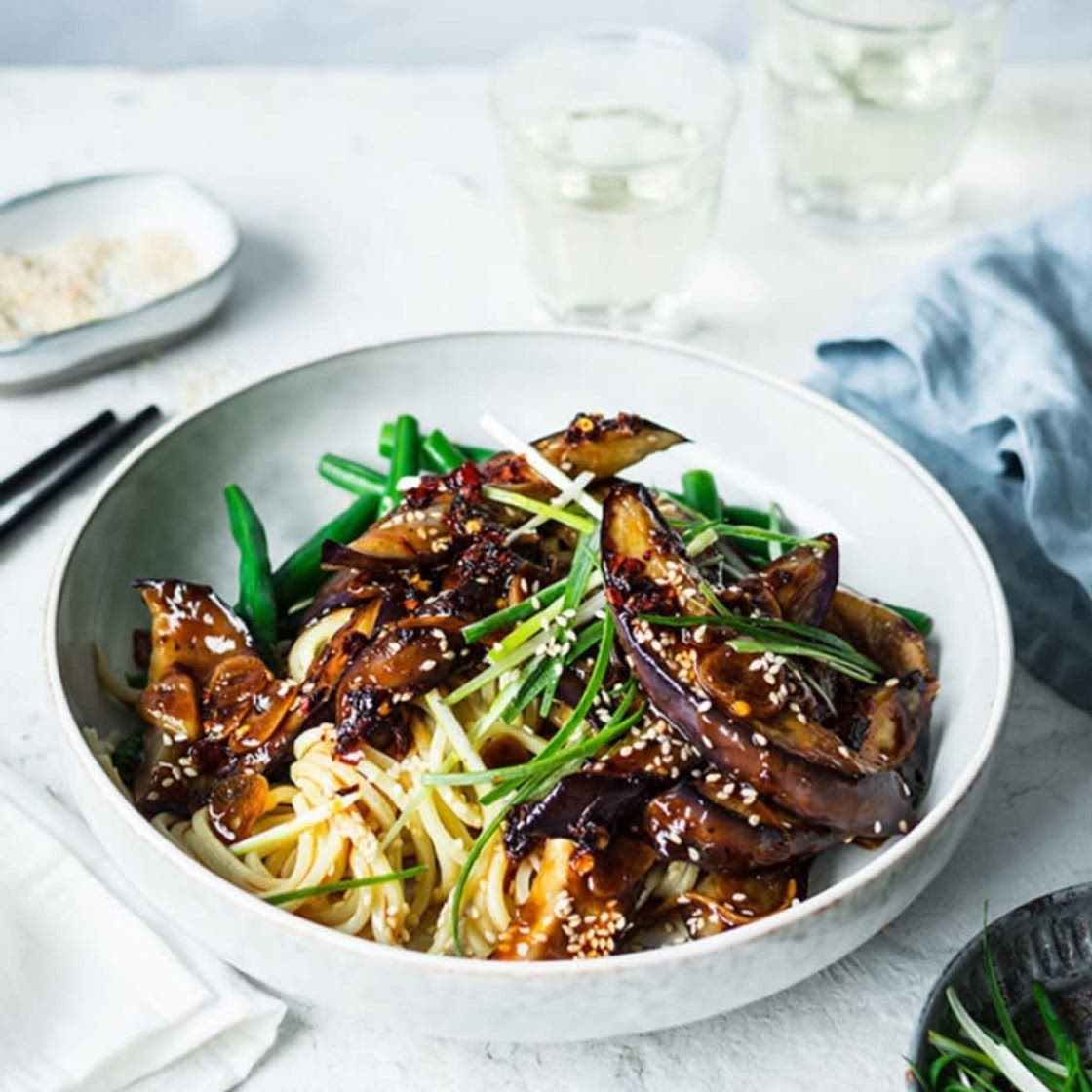 Sticky Garlic and Chilli Eggplant