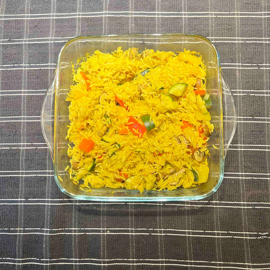 Vegetable curry rice bake 