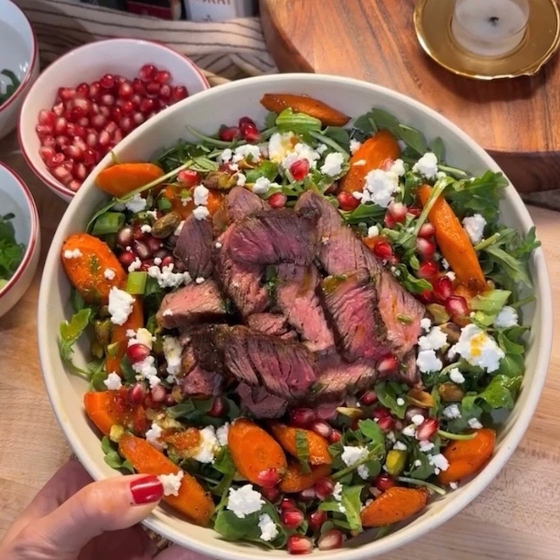 Roasted Carrot Steak Salad 