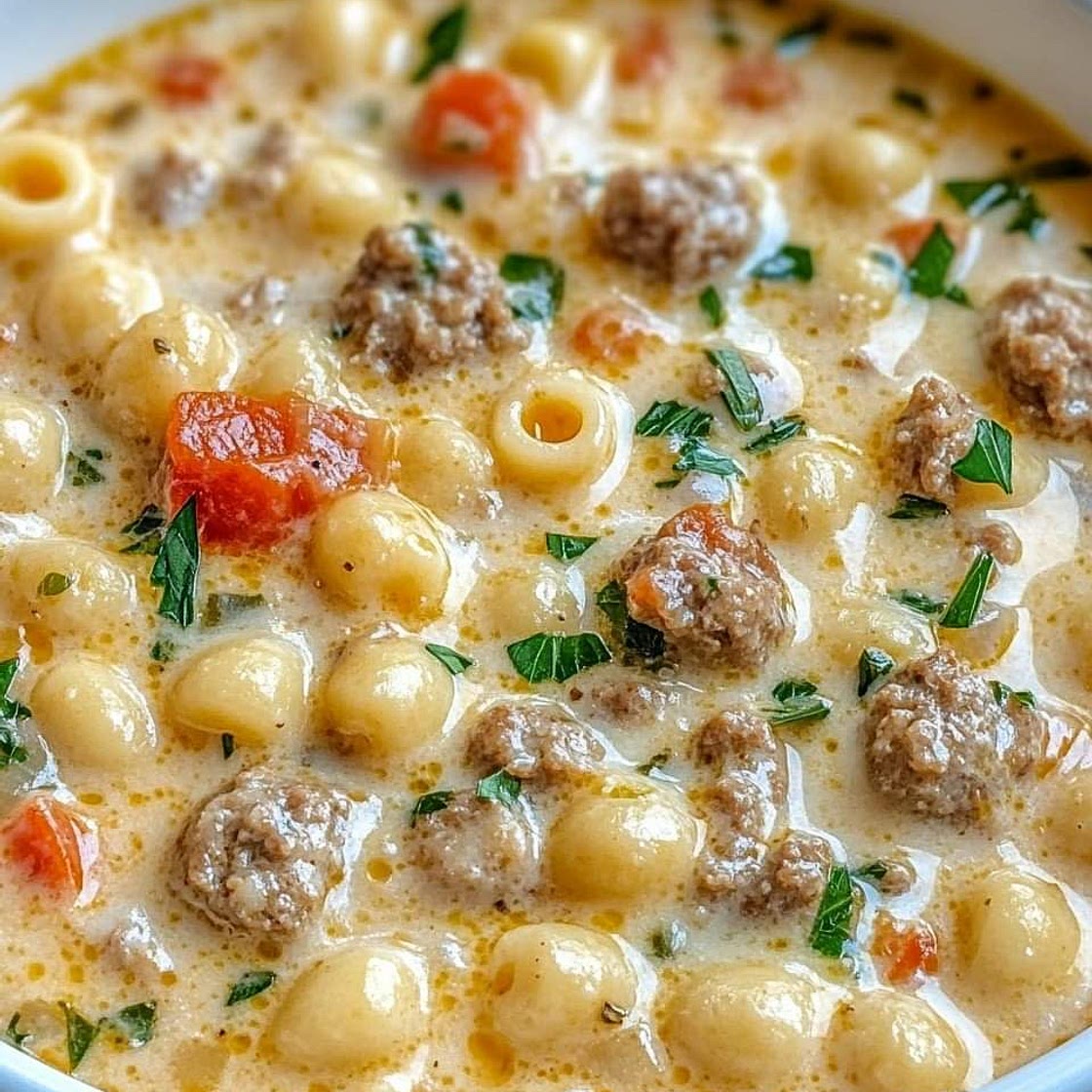 Creamy Parmesan Sausage Ditalini Soup