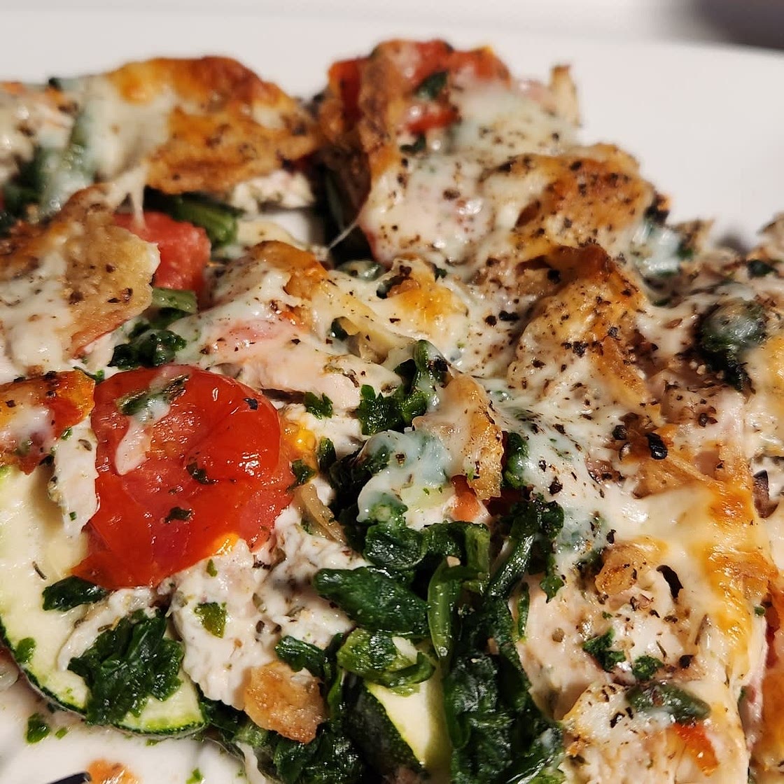Italian Chicken Meal Prep Casserole (Keto, with Vegetarian option)