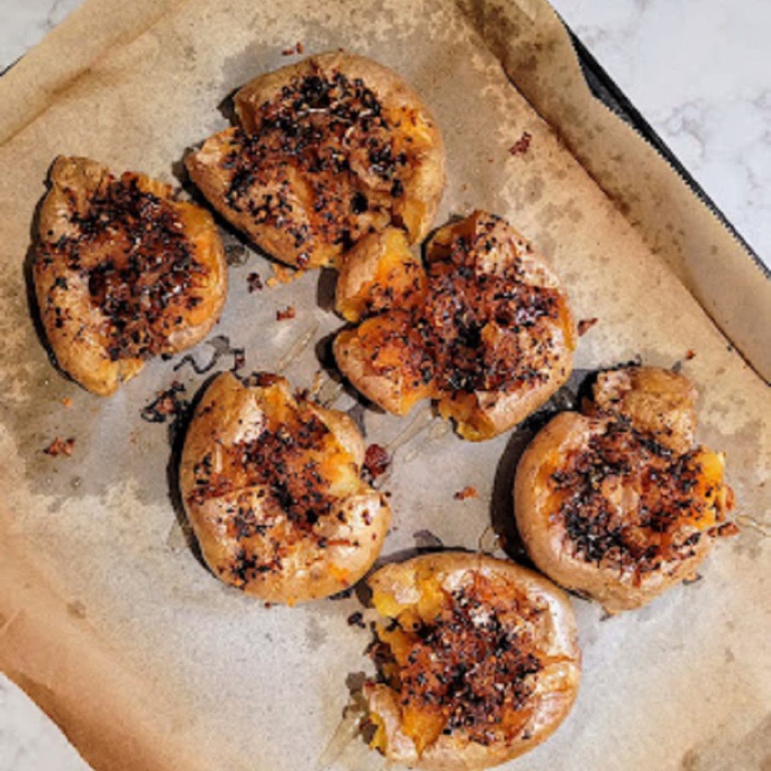 Spicy Smashed Potatoes