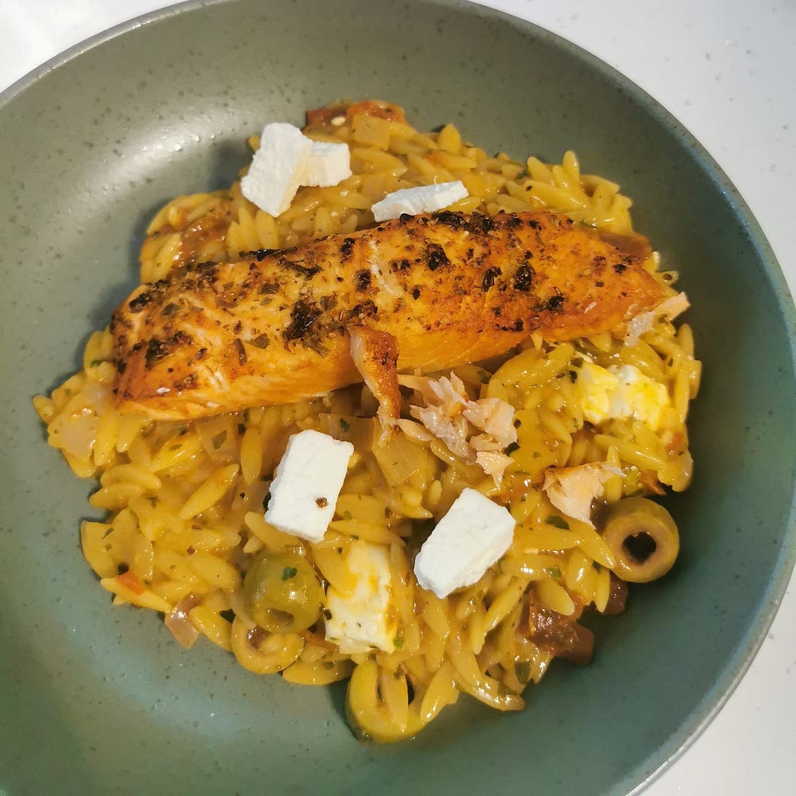 Greek Salmon Orzo