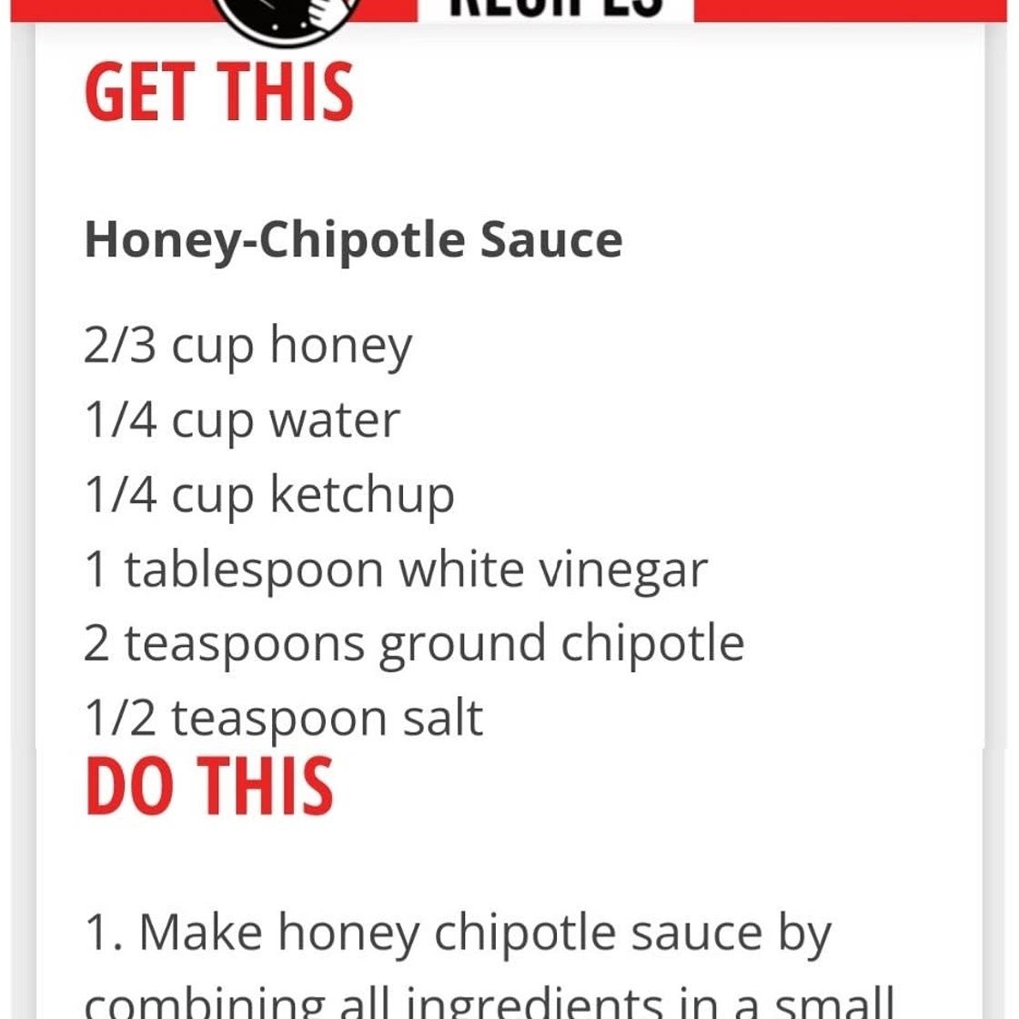 Top Secret Recipes' Copycat Chili's Honey-Chipotle Chicken Crispers Sauce