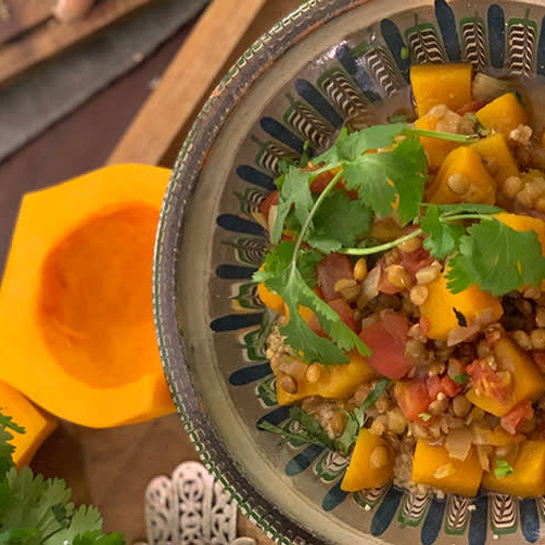 Moroccan Lentil Stew with Butternut Squash