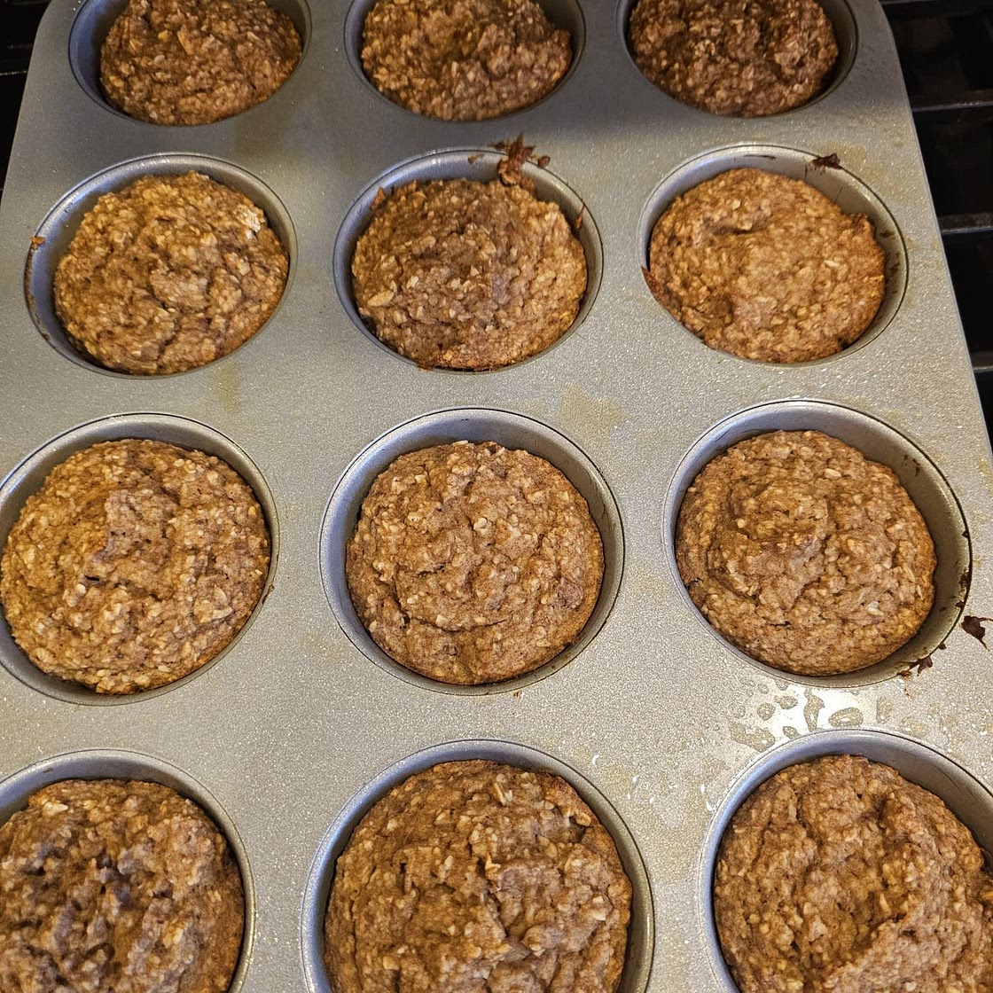 Vegan Banana Date Oatmeal Muffins