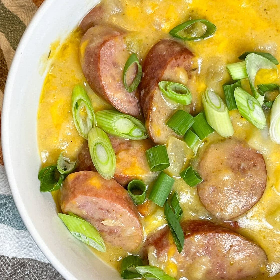 Crock Pot Cheesy Kielbasa Potato Soup