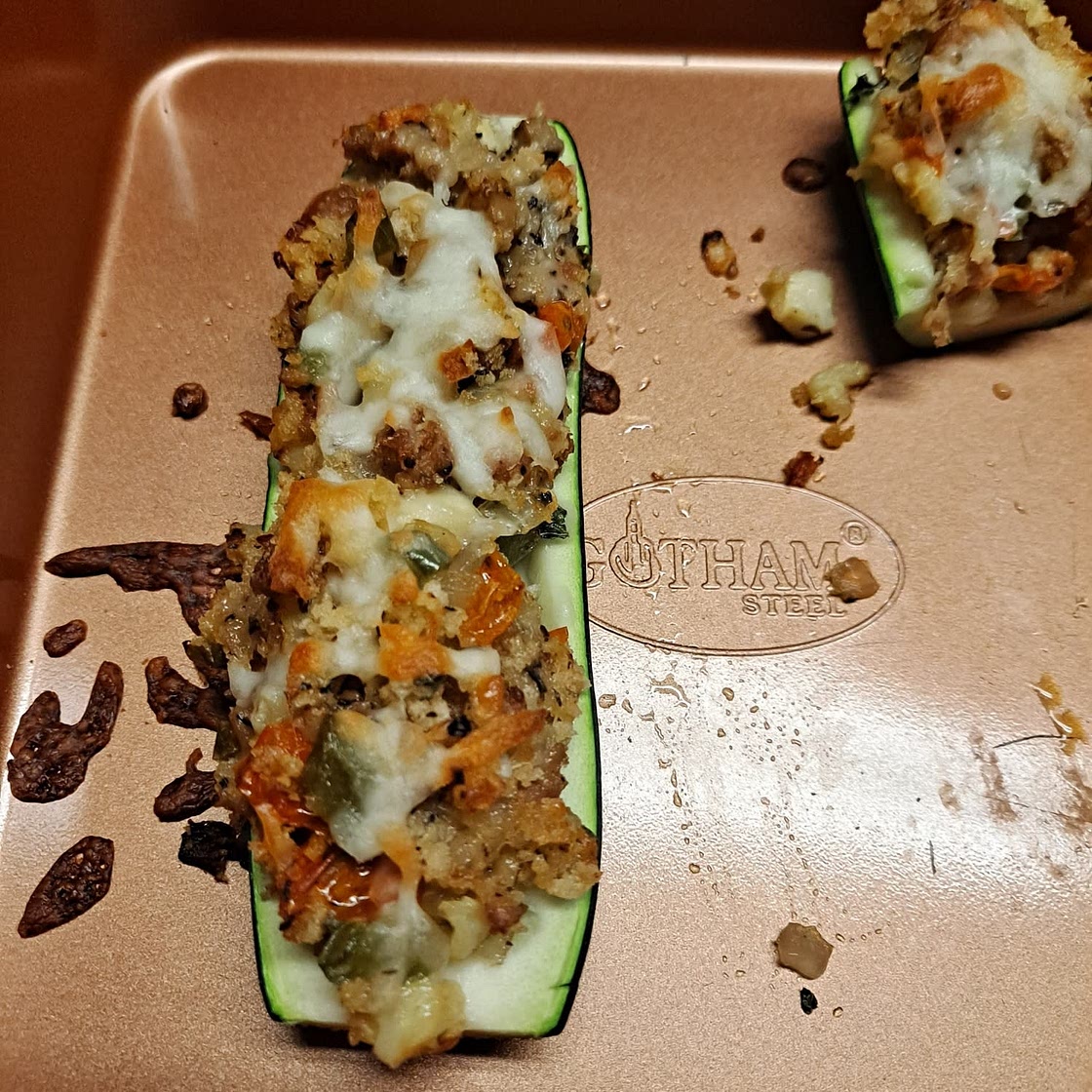 Italian Sausage-Stuffed Zucchini