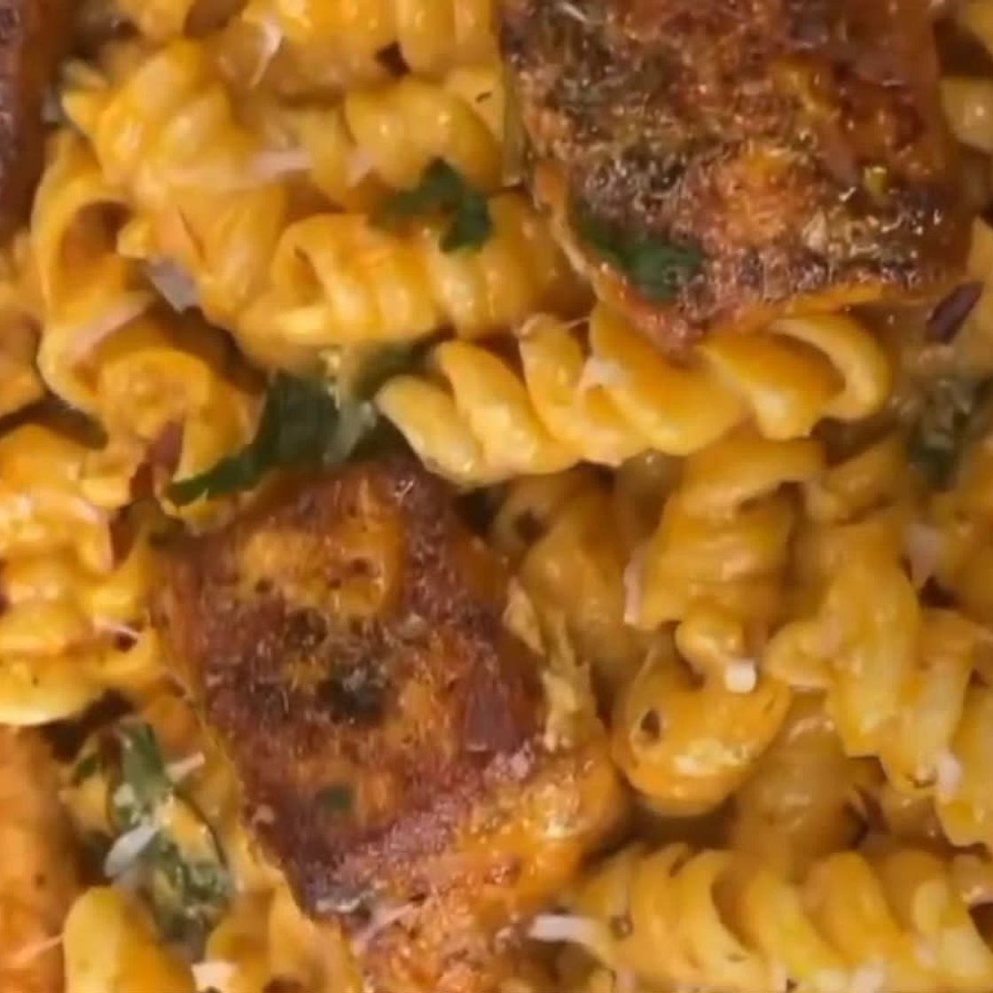 Tomato Basil Salmon Pasta
