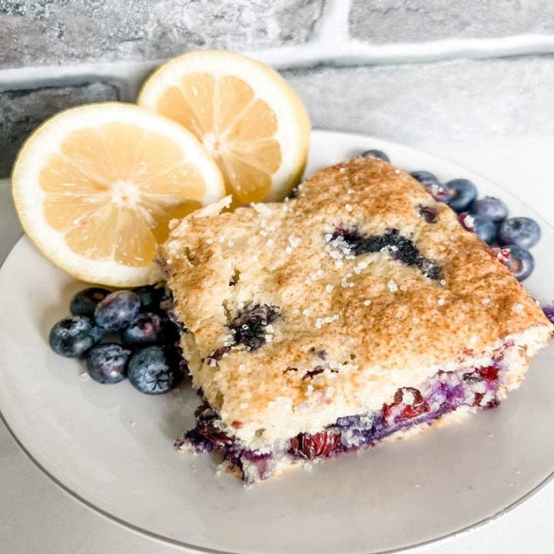 Lightened Up Blueberry Lemon Breakfast Cake Squares