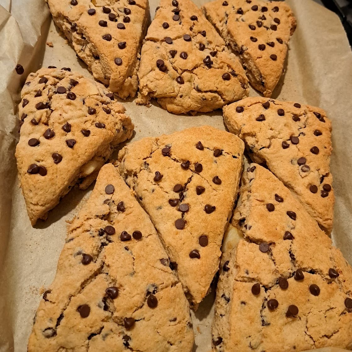 Pear and Dark Chocolate Scones