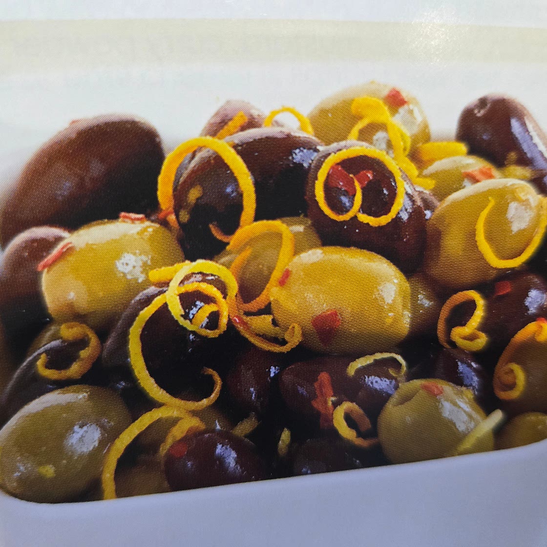 Citrus-marinated olives