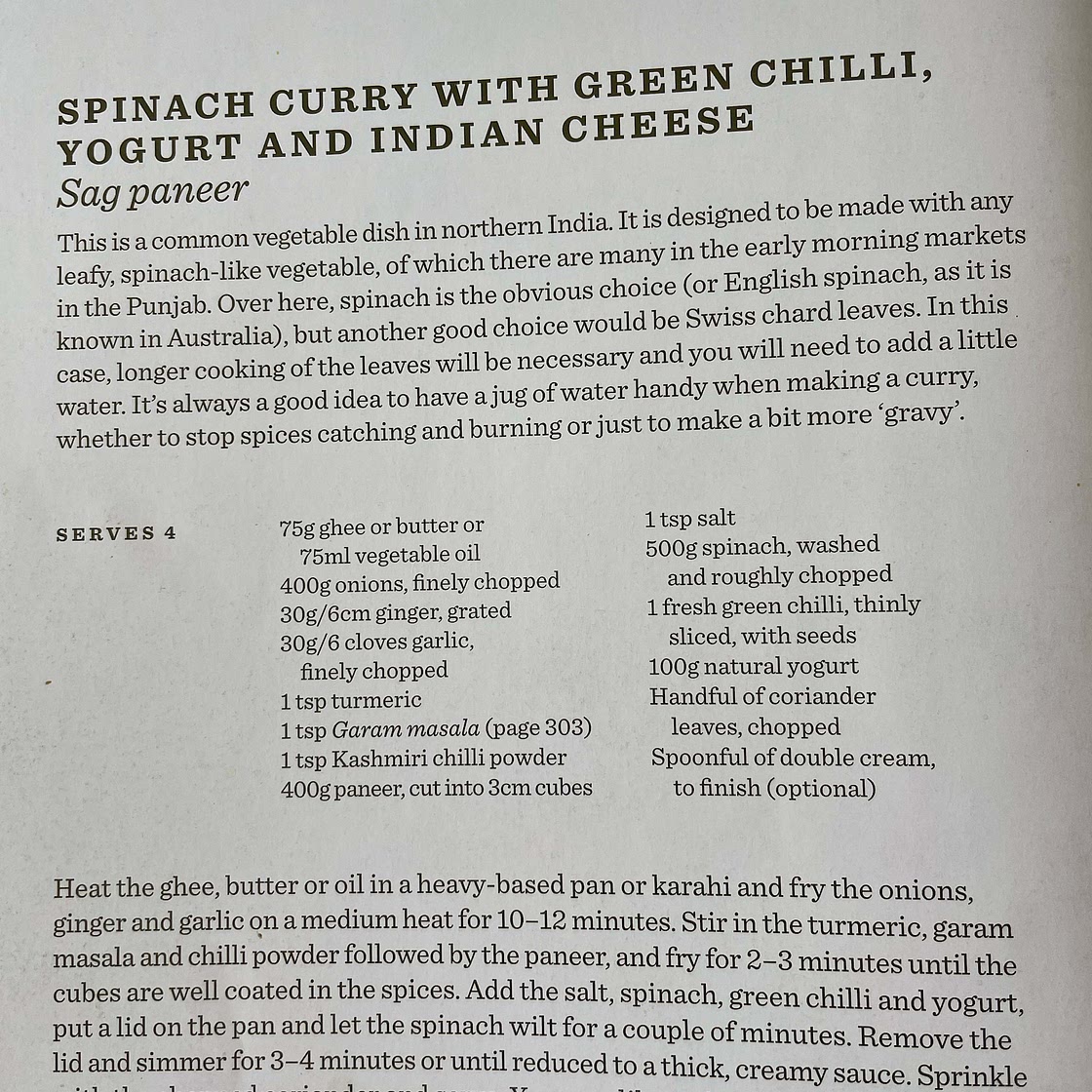 Spinach curry with green chilli, yogurt and Indian cheese - 70