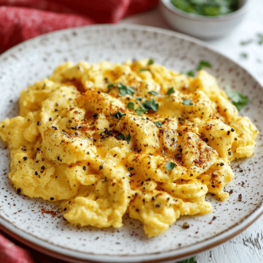 Huevos Revueltos con Manteca, Cúrcuma y Pimienta Negra