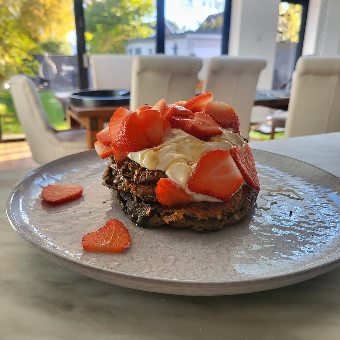Oat and Apple Pancakes with Yogurt and Honey