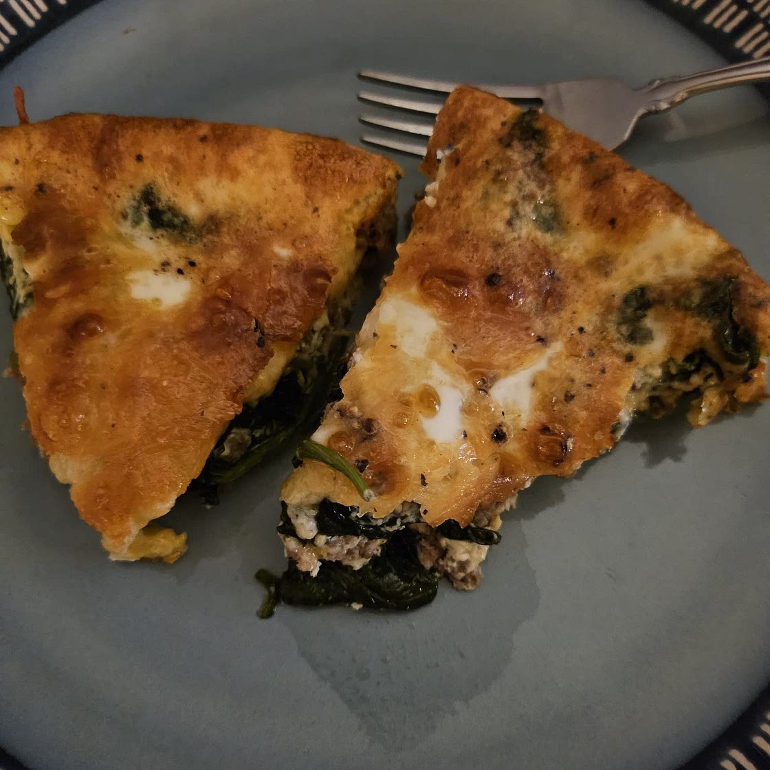 Crustless Sausage and Spinach Quiche