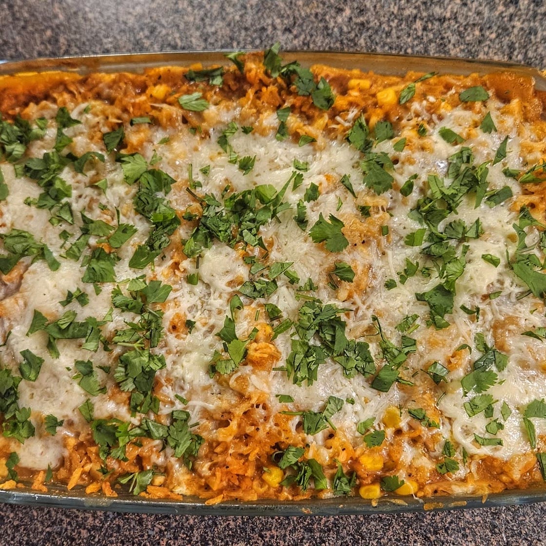 Chicken Enchilada Rice Casserole