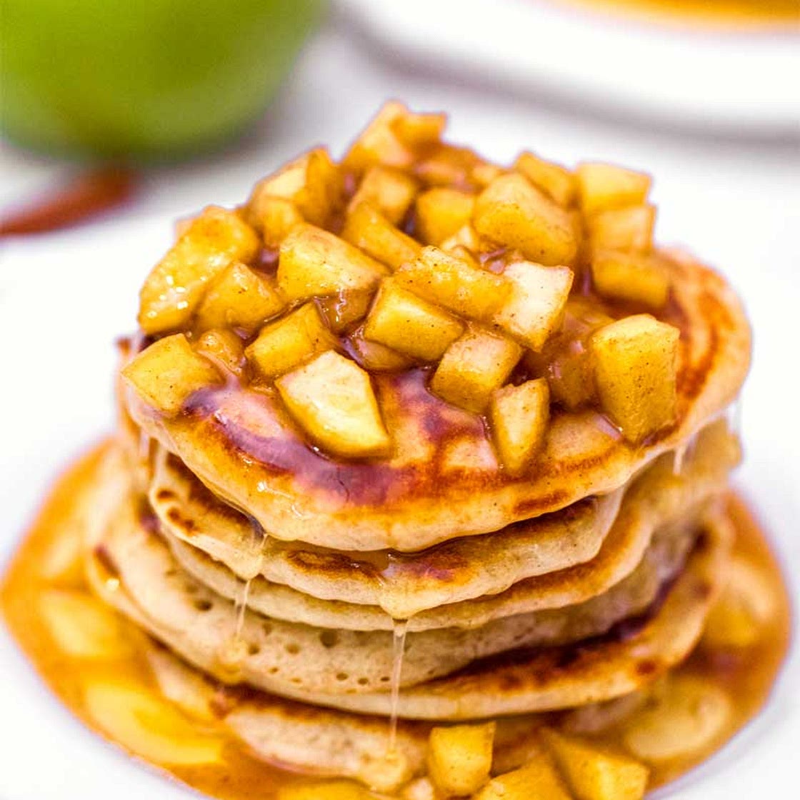 Almond flour pancakes with stewed apple