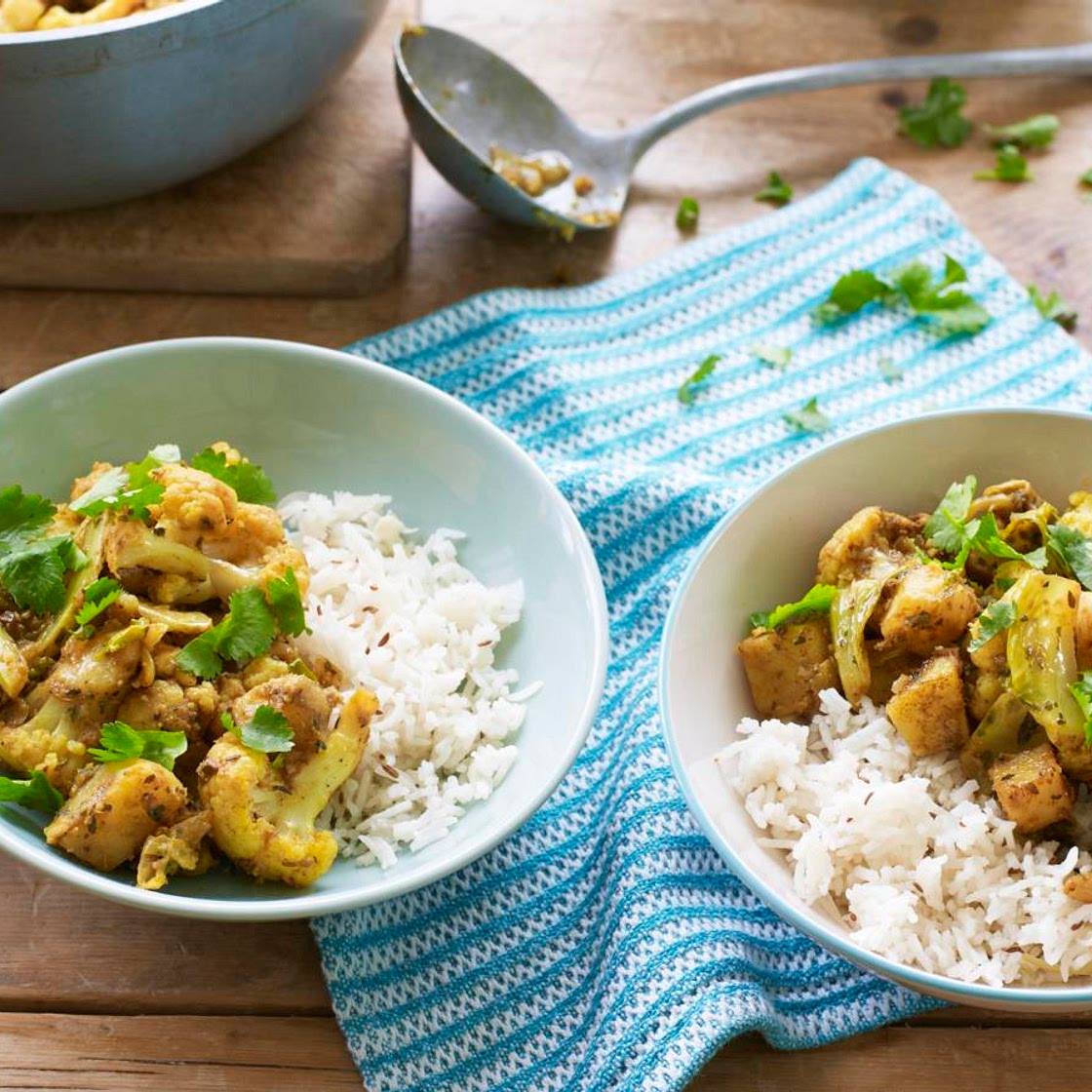 Aloo gobi and jeera rice