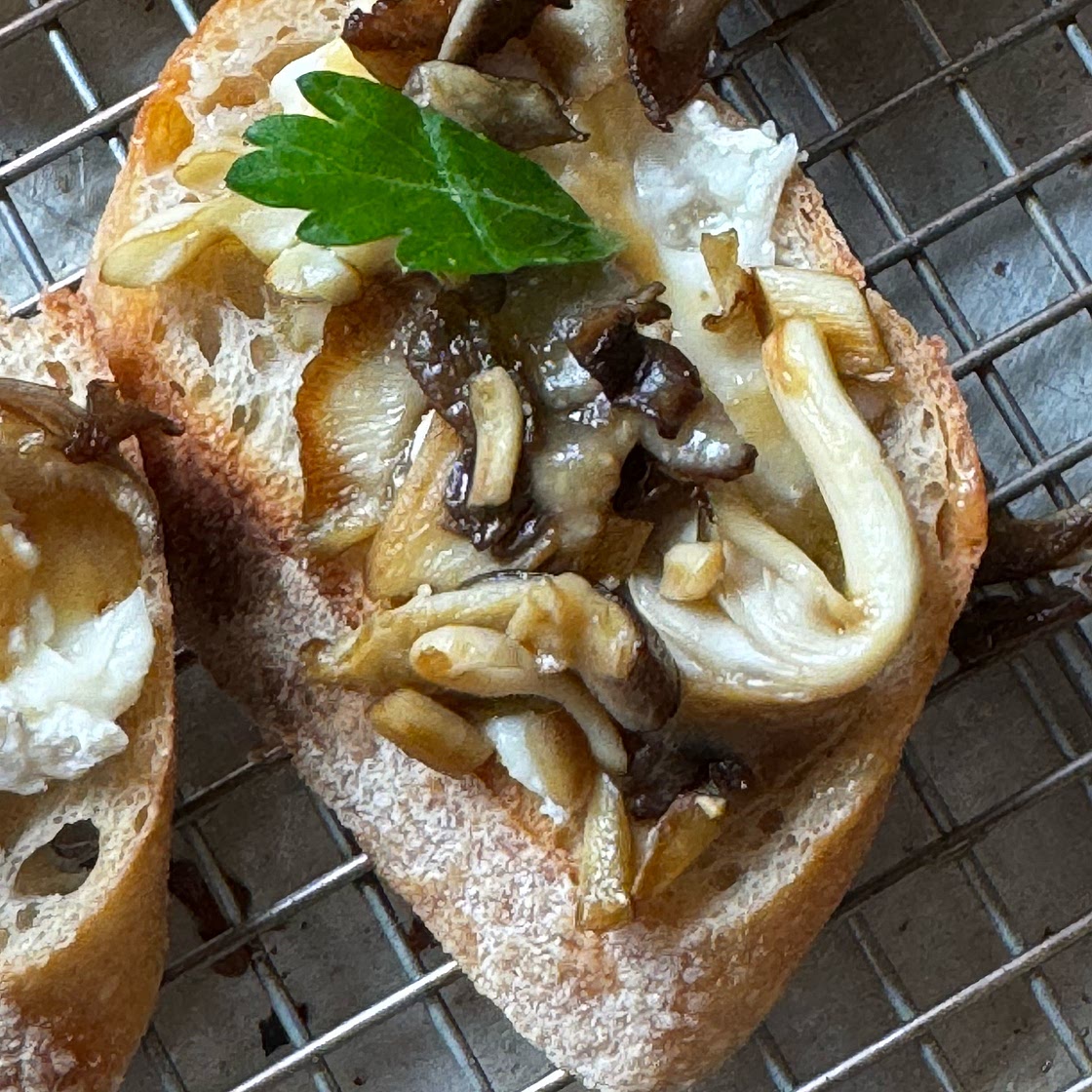 Cheese Toasts With Mushrooms, Miso & Honey