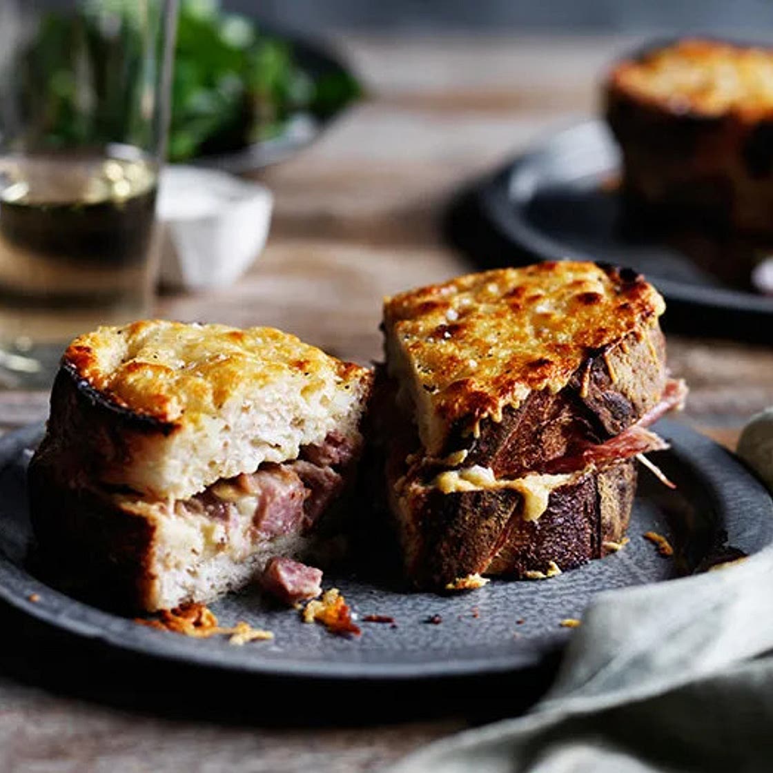 Pork hock croque-monsieur