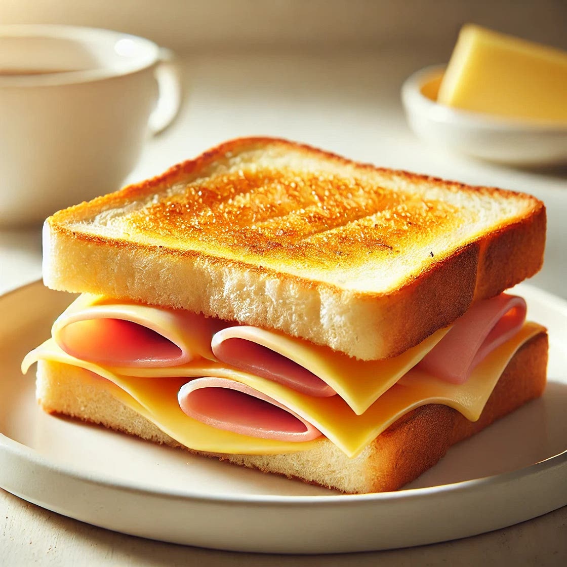 Toasted ham and cheese