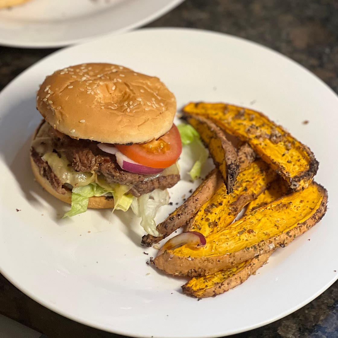 Double Patty Smash Burger & Wedges