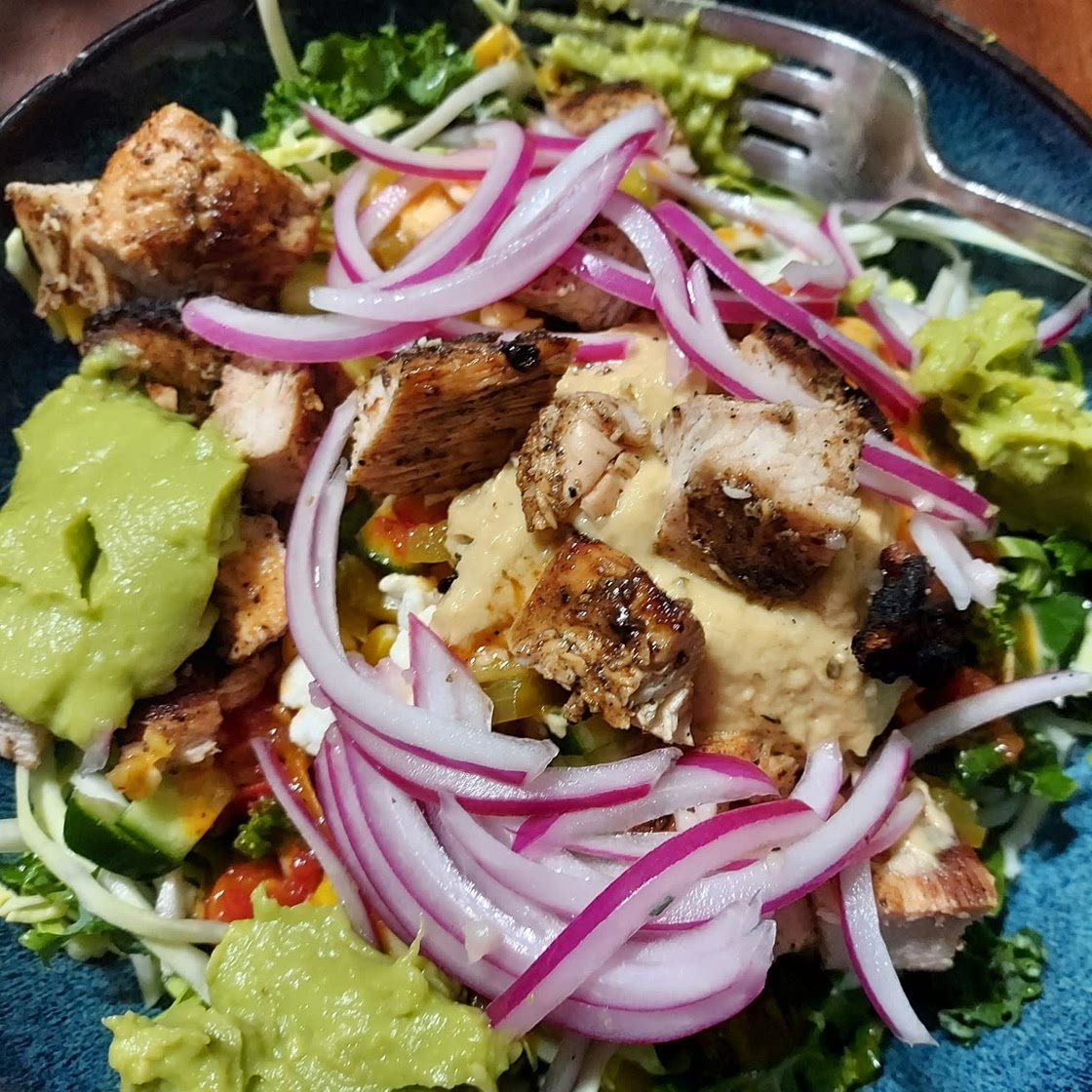 Harissa Avocado Chicken Bowls