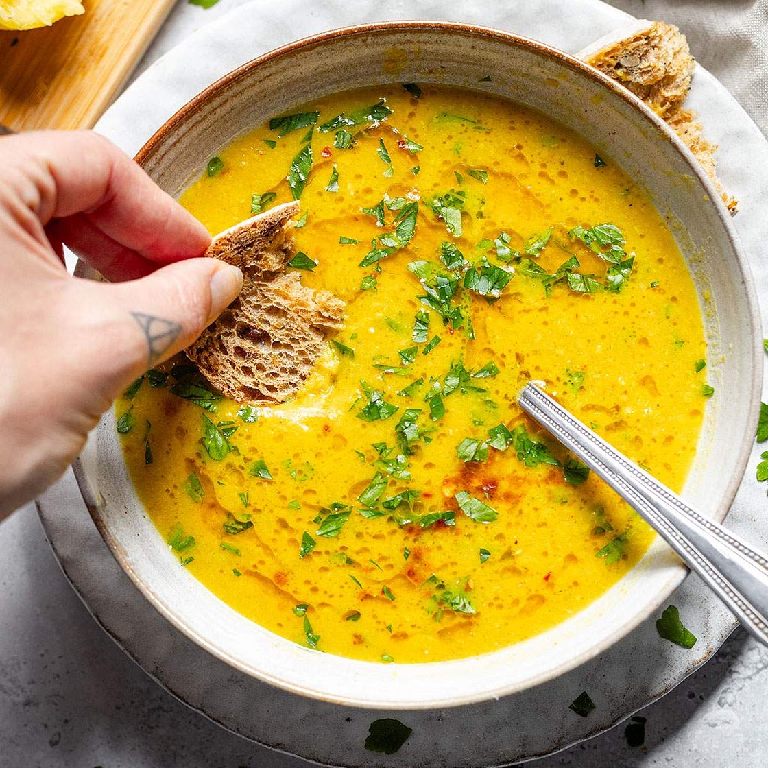 Vegan Lemony Soup with Garbanzo Beans