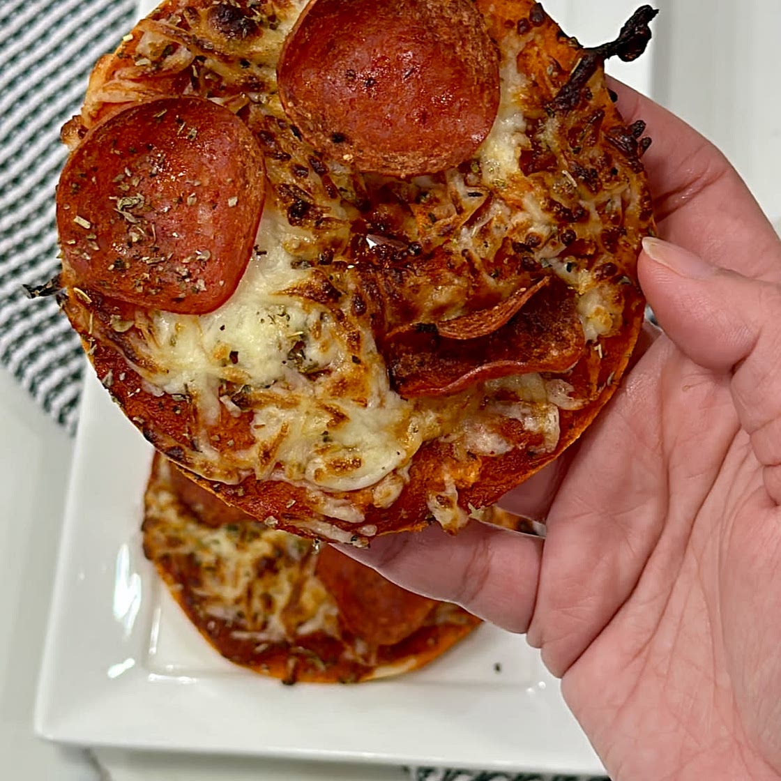 Air fried pizza bagels 