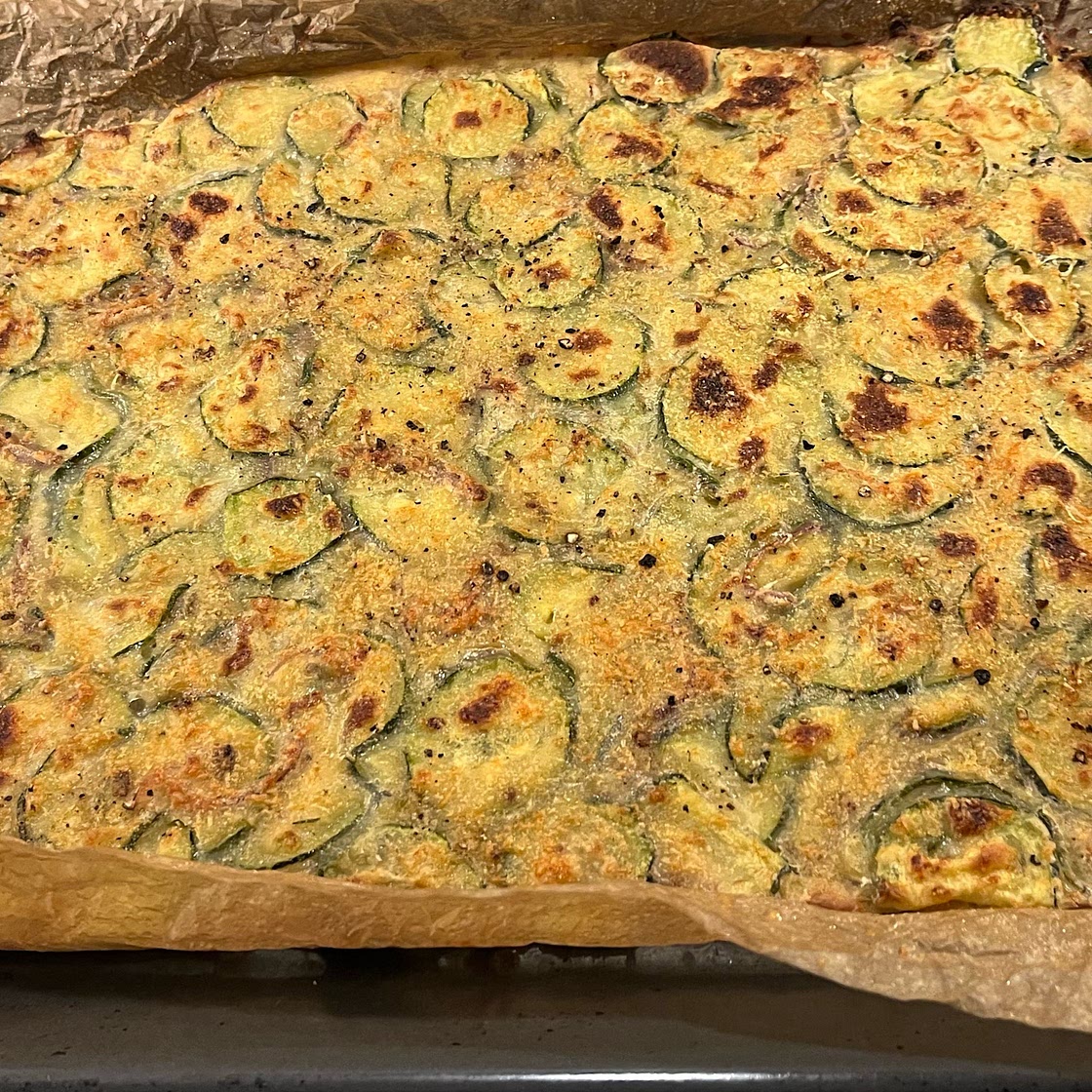 ITALIAN SCARPACCIA DI ZUCCHINE (Thin courgette tart)