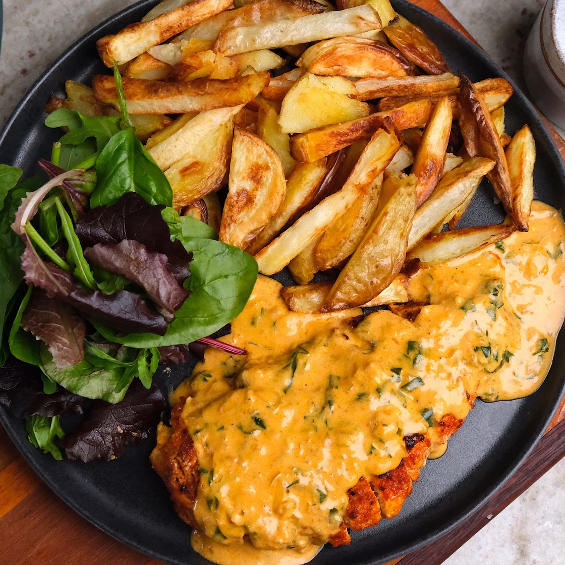 Creamy Garlic Parmesan Chicken and Chips