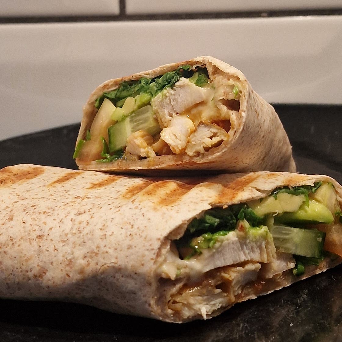Rocket, chicken & avocado wrap