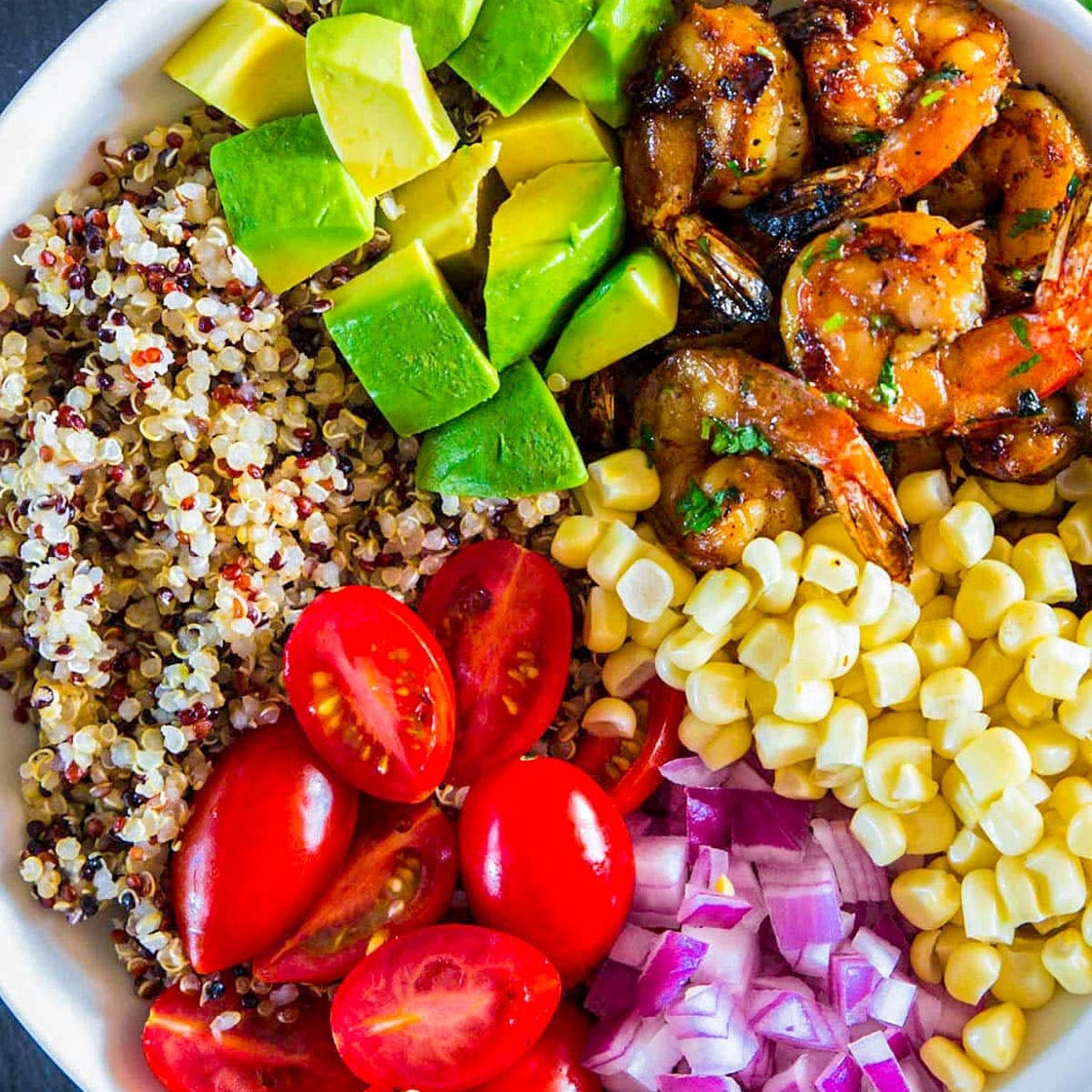 Shrimp and Veggie Quinoa Bowl