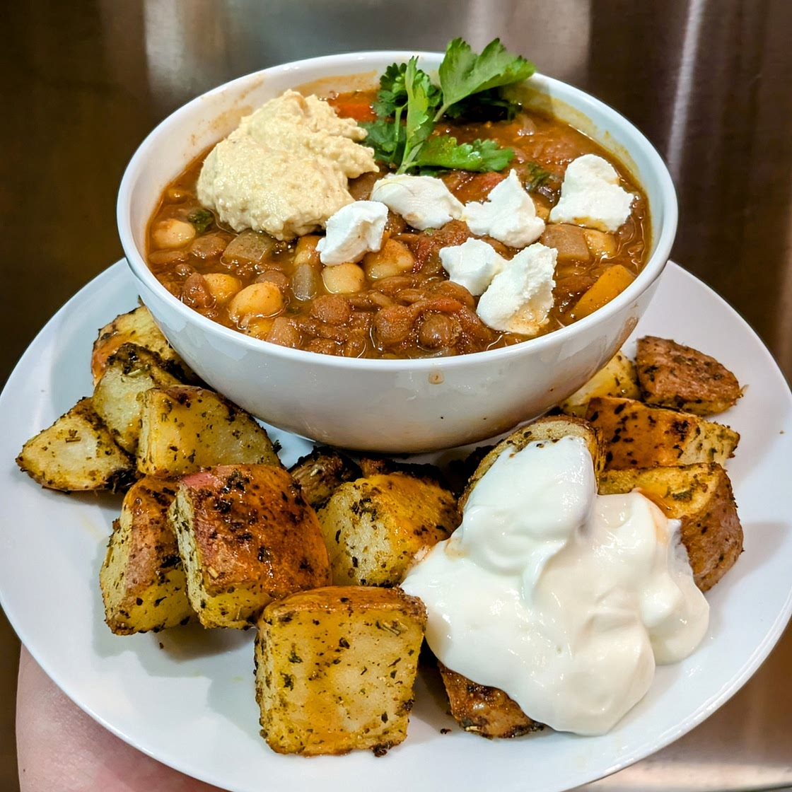 Crockpot Moroccan Lentil and Chickpea Soup