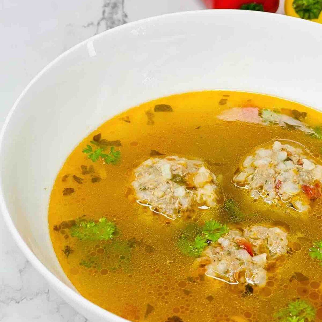 Romanian Meatball Soup (Ciorba de perisoare)