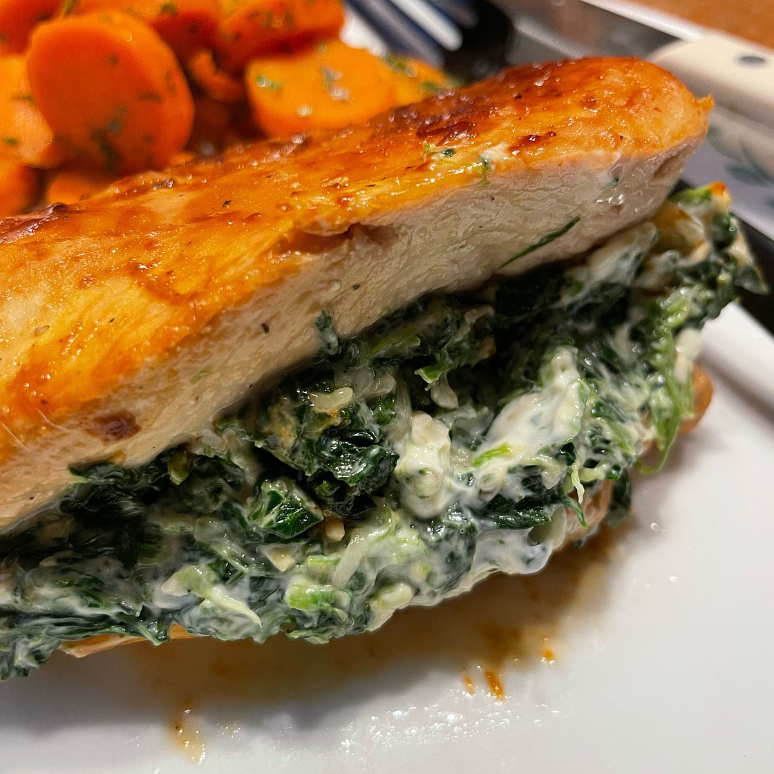 Pan Fried Spinach Cream Cheese Stuffed Chicken Breasts Recipe