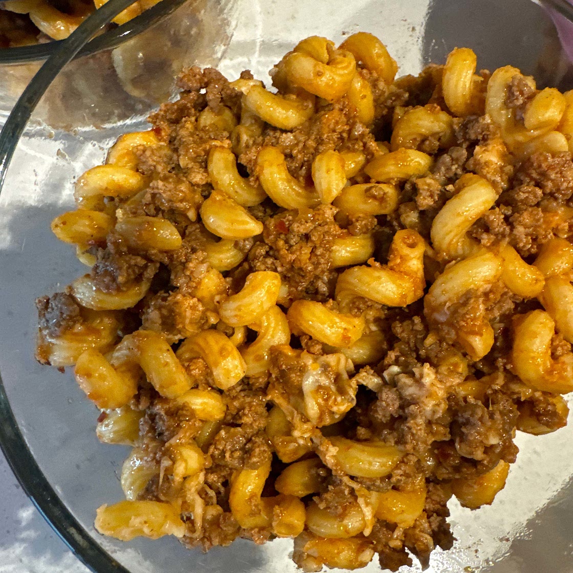 Cheesy Ground Beef Pasta Skillet
