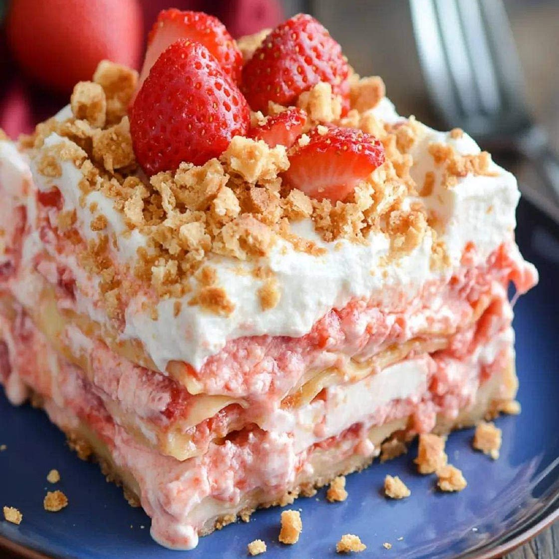 Strawberry cheesecake lasagna