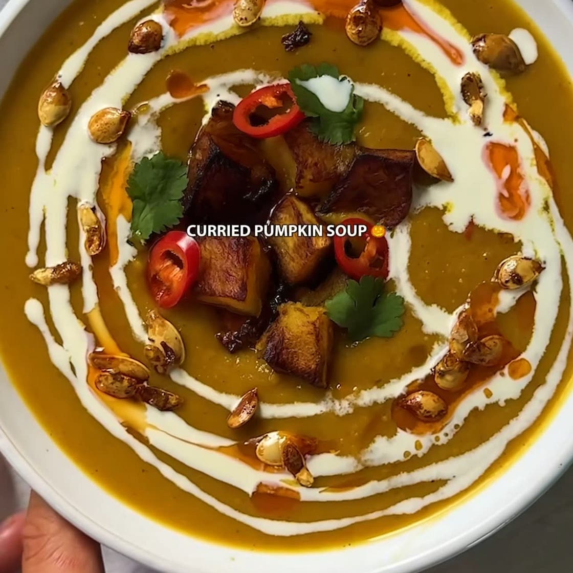 Curried pumpkin soup- Alfie cooks 