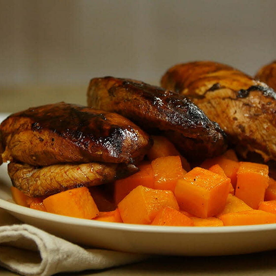 Sriracha-Glazed Chicken with Paprika Butternut Squash