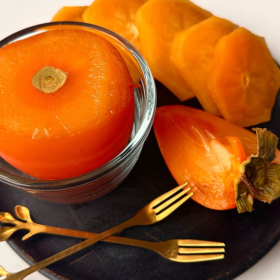 Frozen Persimmon / Kaki fruit dessert  