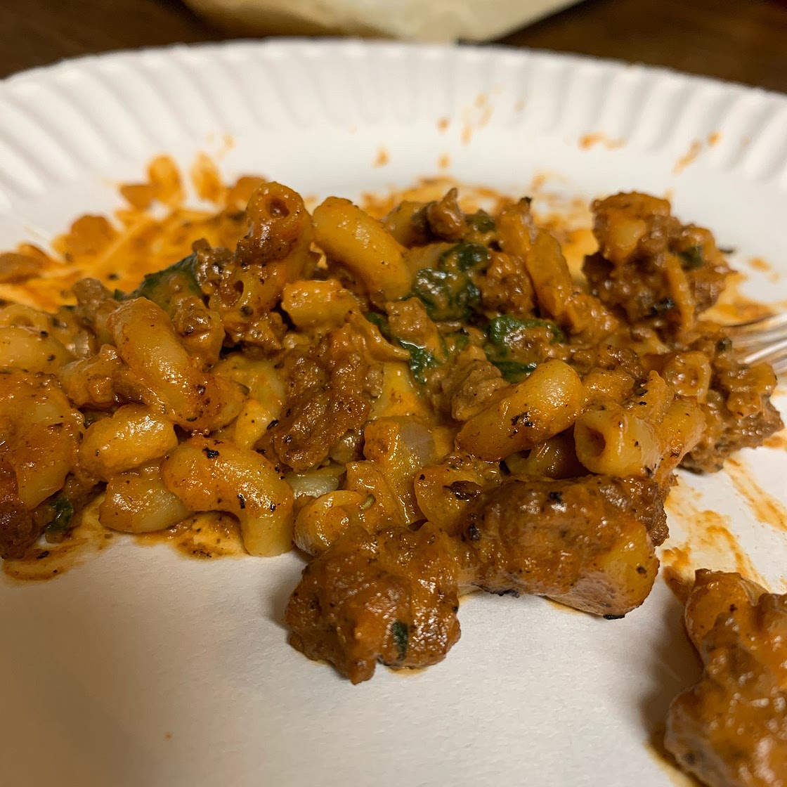 Ground Beef Orzo with Tomato Cream Sauce