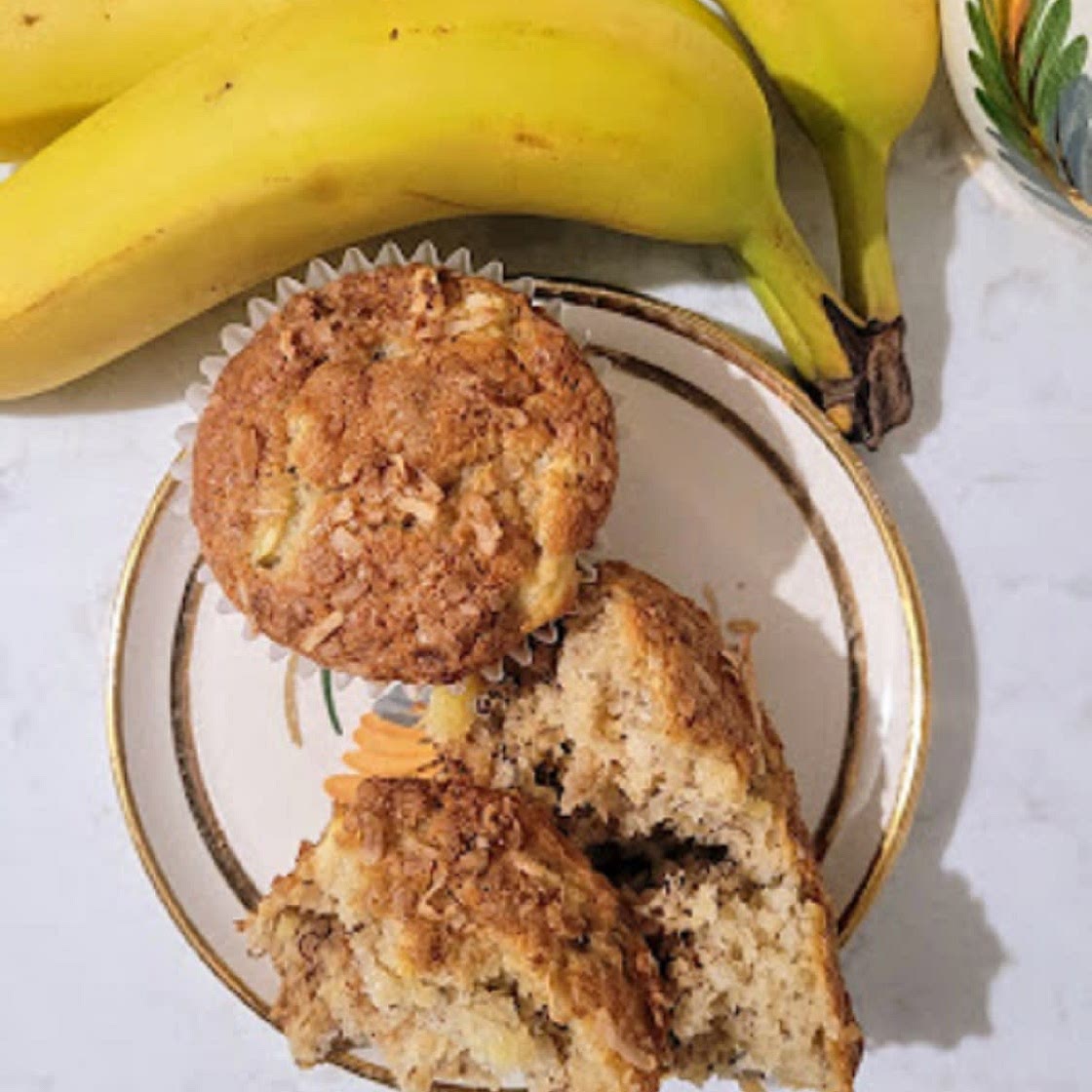 Fresh Pineapple, Banana and Coconut Muffins