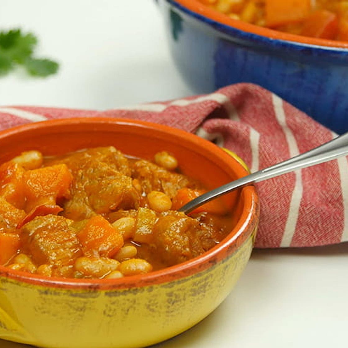 Pork and Butternut Squash Chili dutch oven