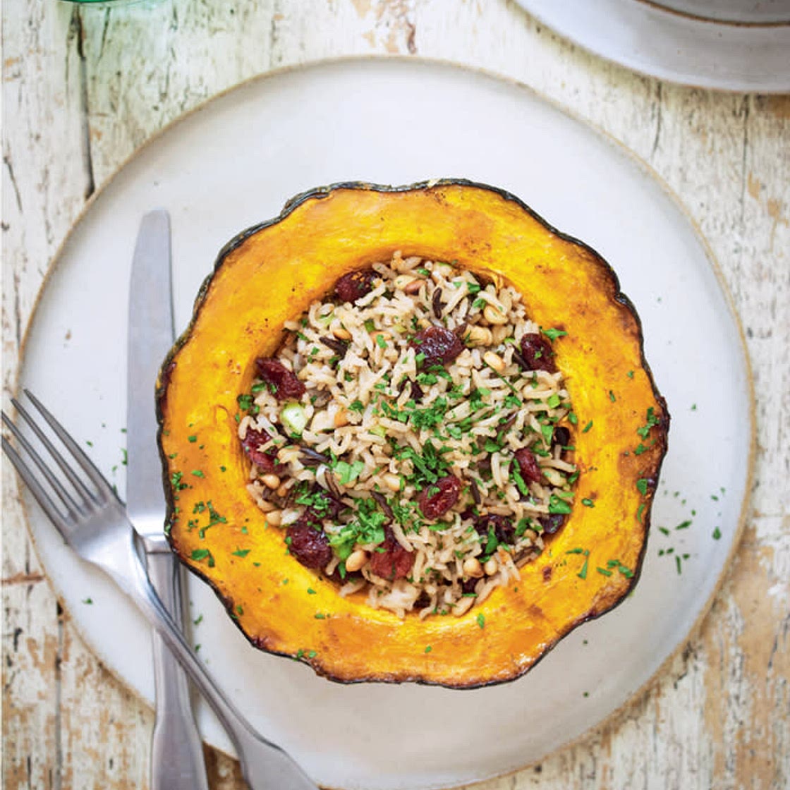 Stuffed Acorn Squash with Jewelled Wild Rice