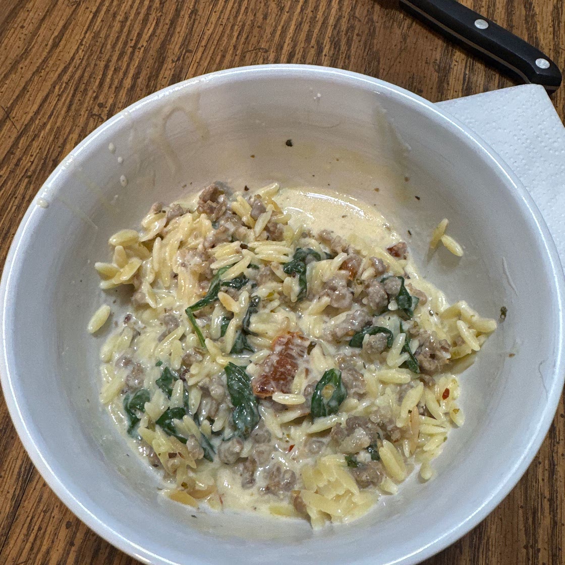 One Pot Spicy Italian Sausage Orzo